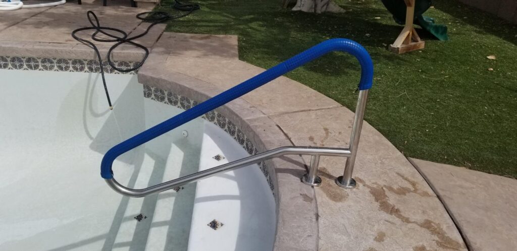 pool handrail install