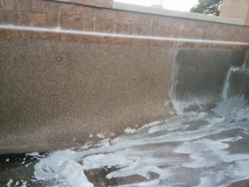 Acid washing and surface restoration during pool wall repair