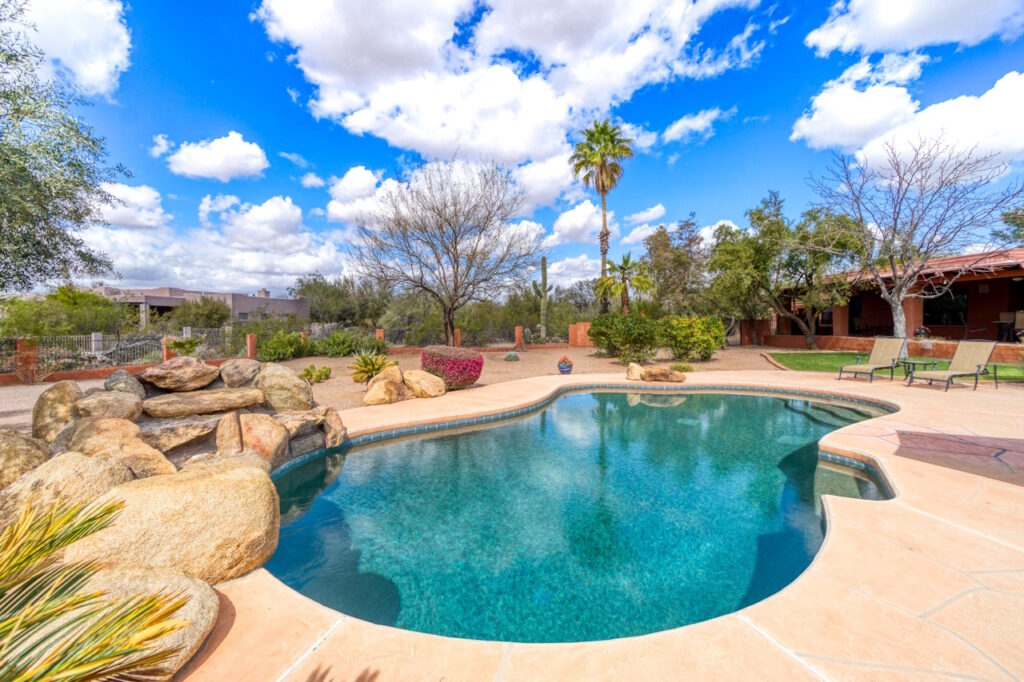luxury swimming pool in a desert