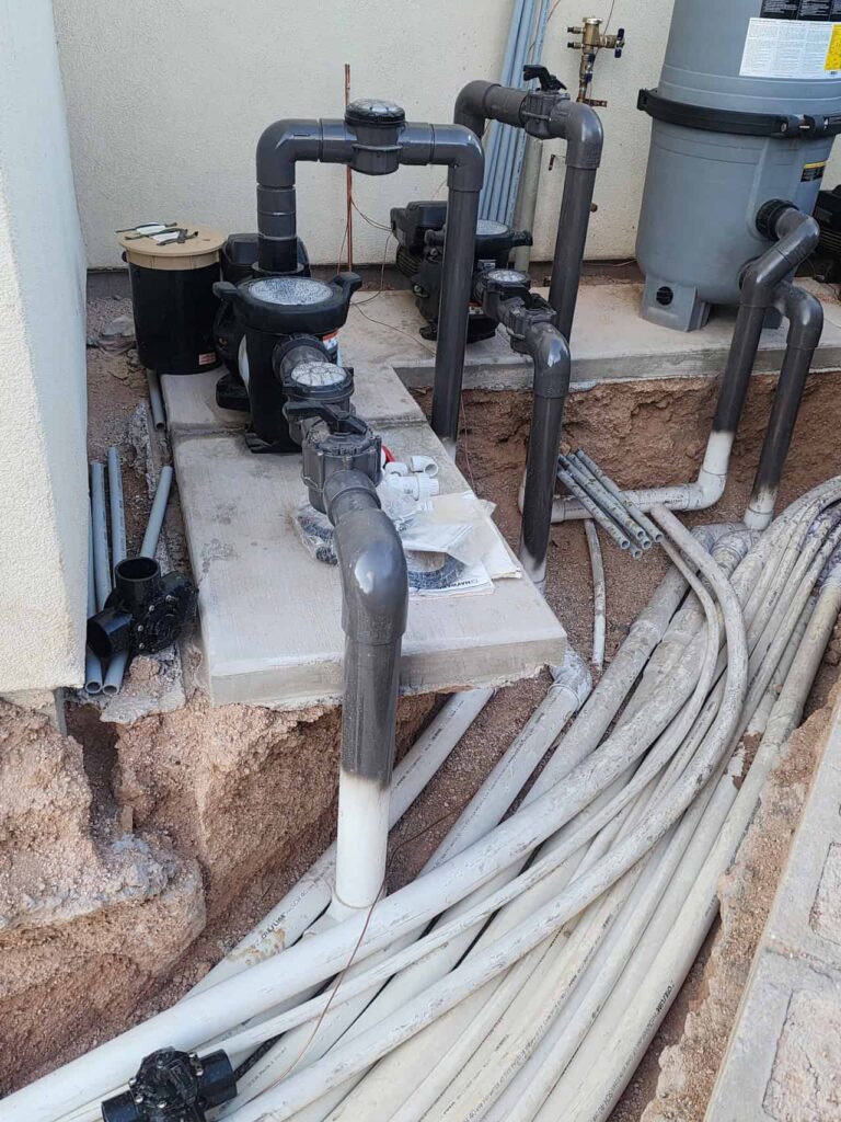 Pool equipment pad plumbing upgrade