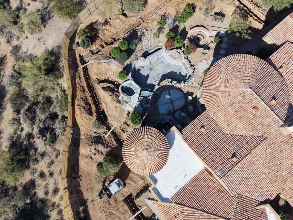 pool remodel excavation and layout