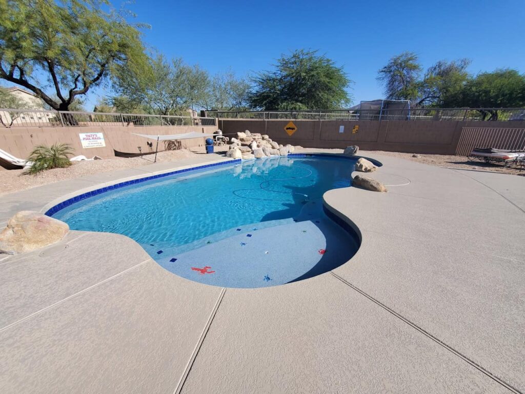 pool remodel with new plaster and decking
