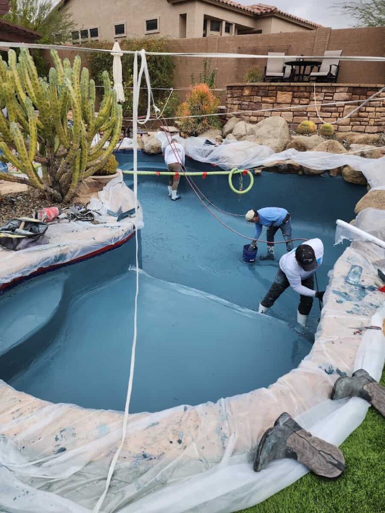 pool replaster project in progress