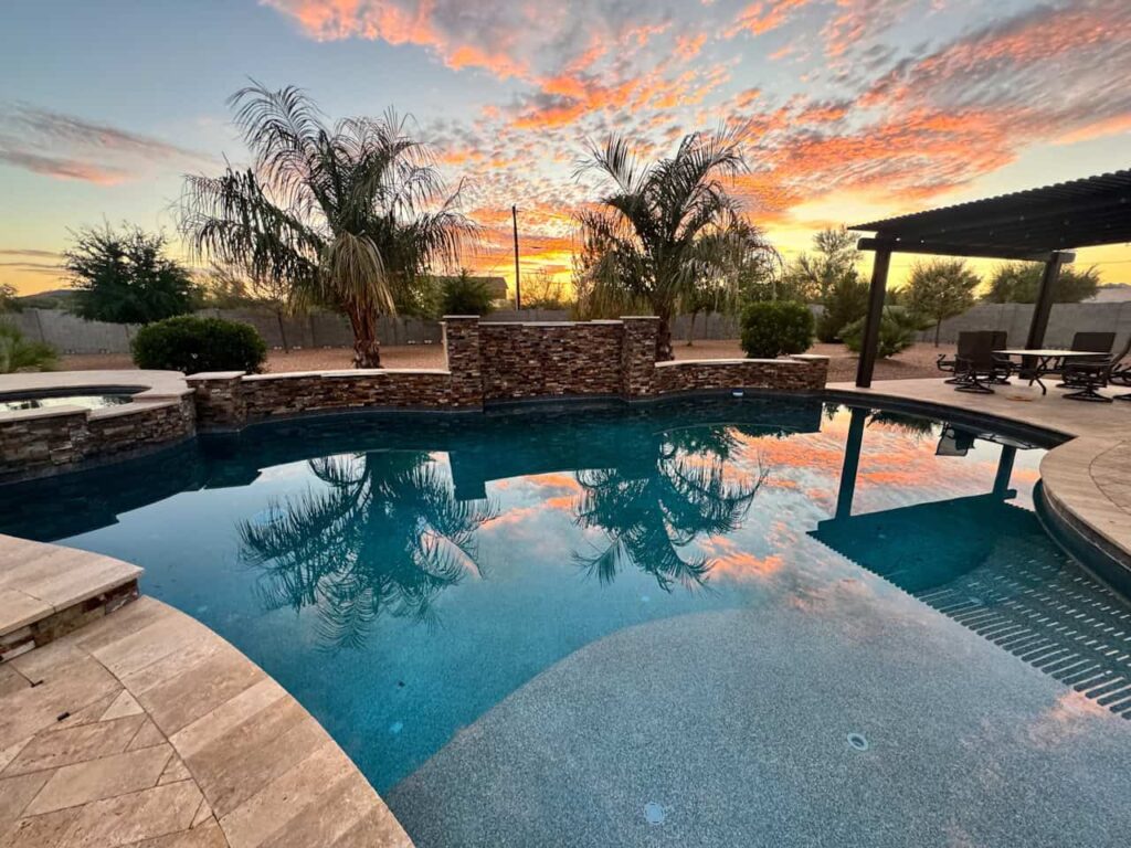 pool water after dust storm