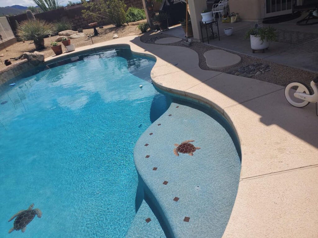 clean swimming pool with clear water and balanced chemistry