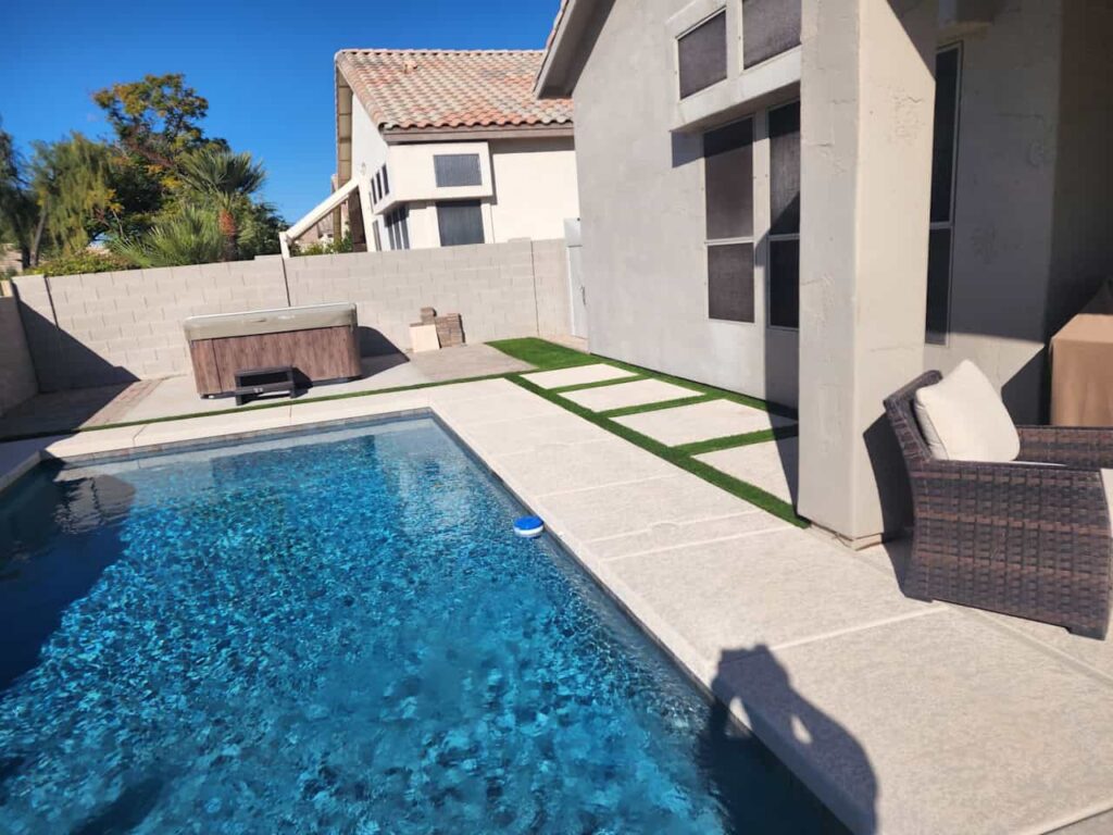 residential swimming pool with balanced water