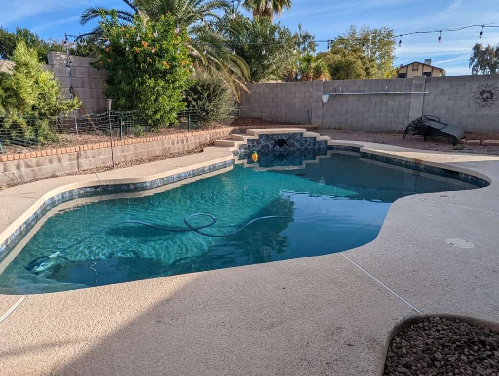 backyard swimming pool with clean water