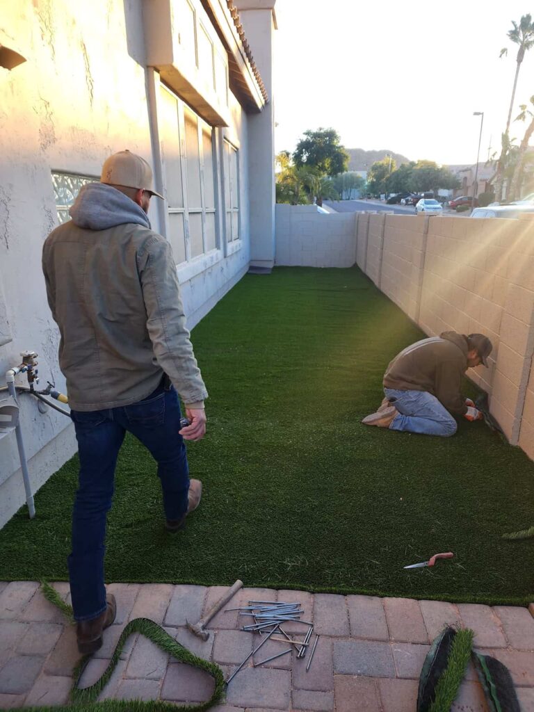 artificial turf installation