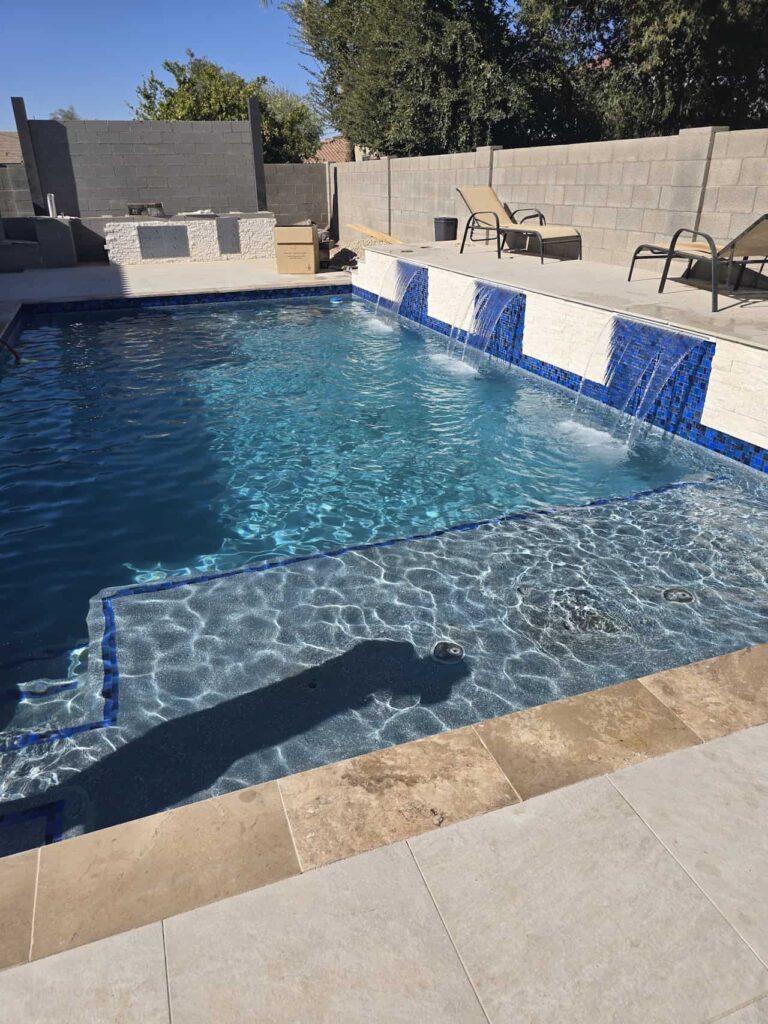 modern pool water features