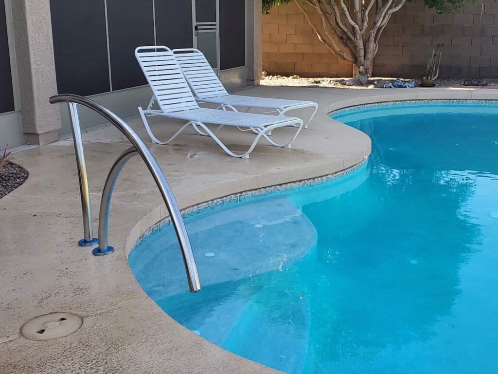 pool handrail install