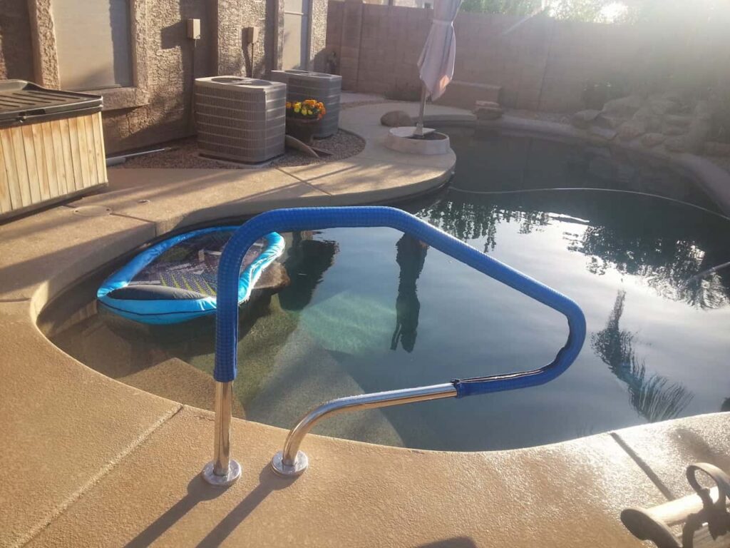 pool handrail installation