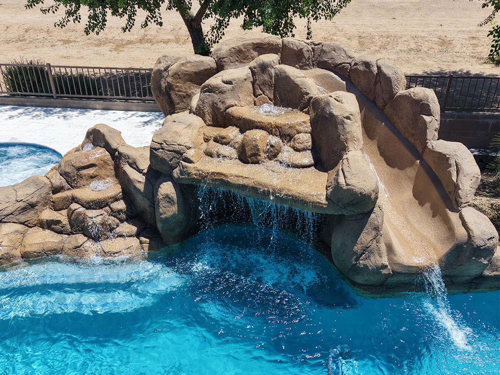 aqua squad Grotto waterfall with slide